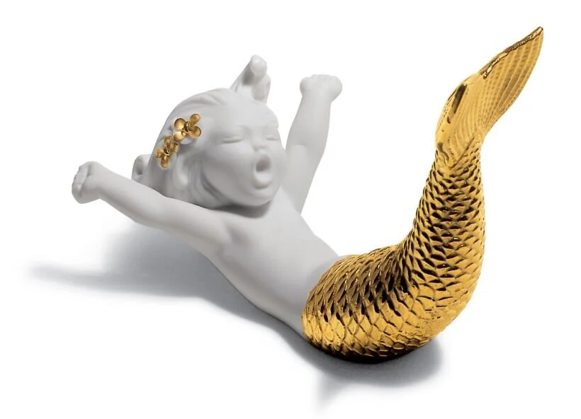 Lladró Re-Deco Mermaid Figurines (Gold/ Silver) — F O R M F L U E N T